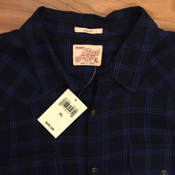 Sold! NWT! Lucky Brand Slim Fit Short Sleeve Shirt - Picture 2 of 8